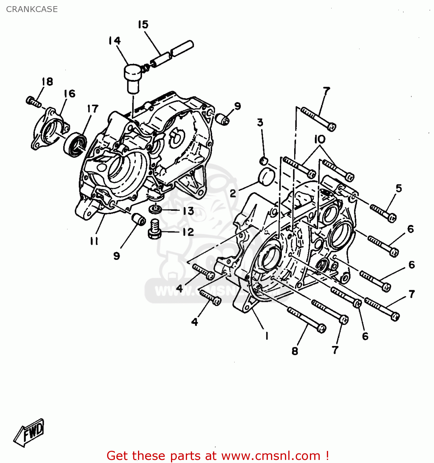 Yamaha FS1SE 1981 (B) BELGIUM TYPE 5A2 CRANKCASE - buy original ...