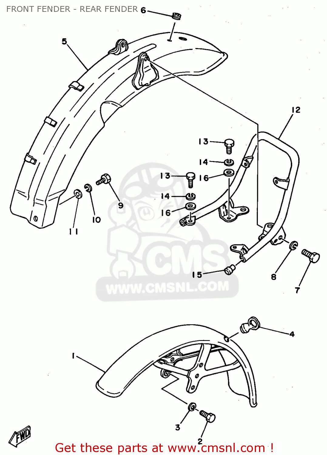 Yamaha Fs1se 1981 (b) Belgium Type 5a2 Front Fender - Rear Fender - Buy 