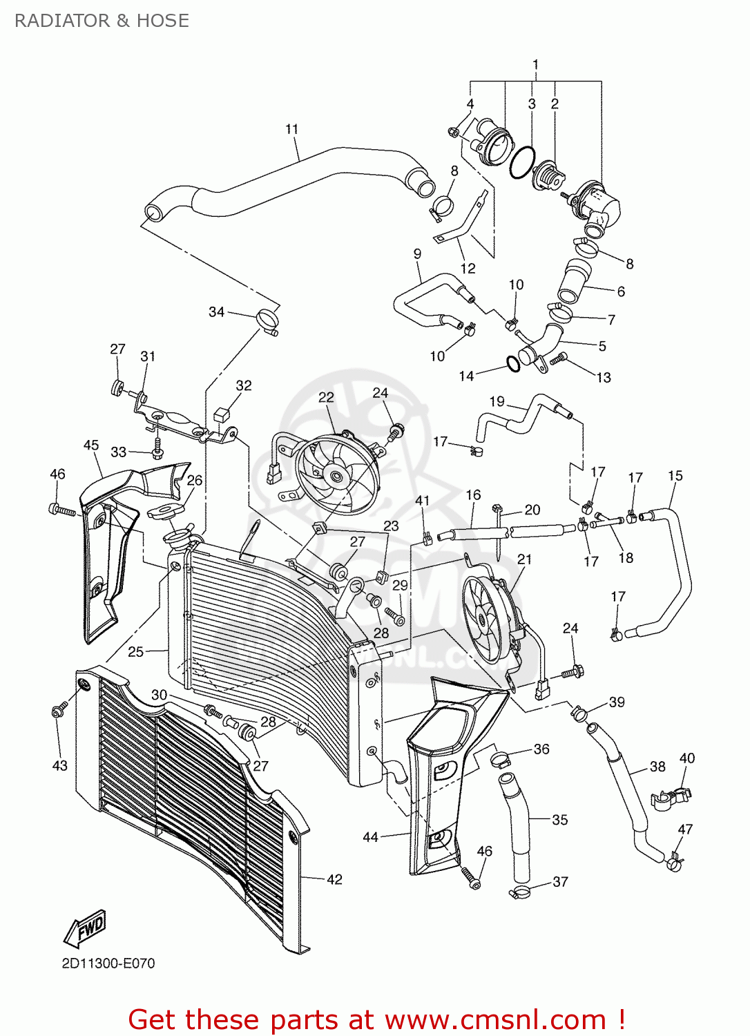Yamaha FZ1N 2007 2D14 EUROPE 1F2D1300E1 RADIATOR & HOSE buy