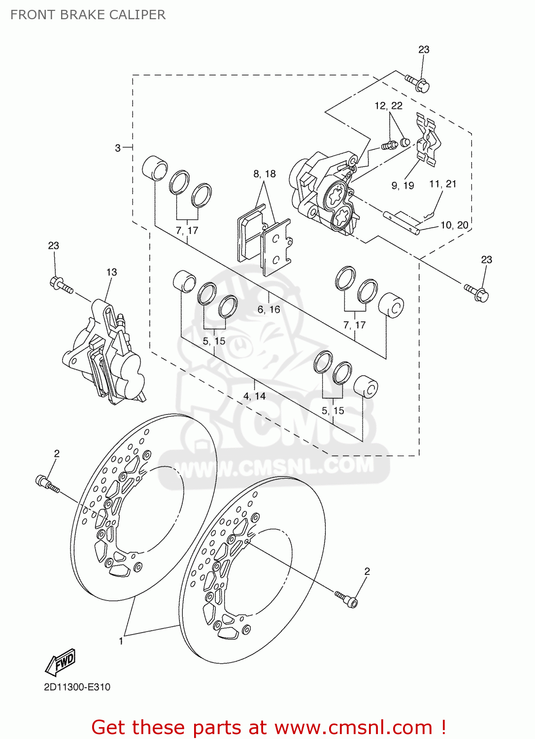 Yamaha FZ1N 2007 2D17 SOUTH AFRICA 1F2D1300EA FRONT BRAKE CALIPER