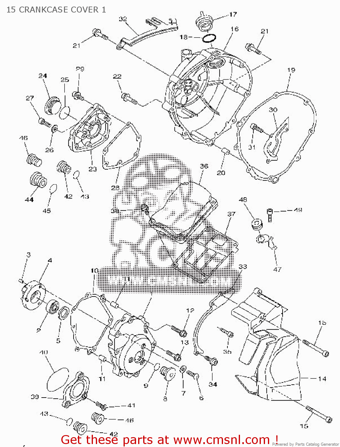 Yamaha FZ1-N 2009 2D1J EUROPE FAZER 1H2D1-300E1 15 CRANKCASE COVER 1 ...