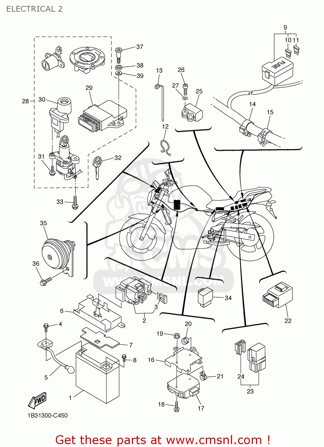 Yamaha FZ6N 2004 1B31 BELGIUM 1C1B3300E1 ELECTRICAL 2 buy original ELECTRICAL 2 spares online