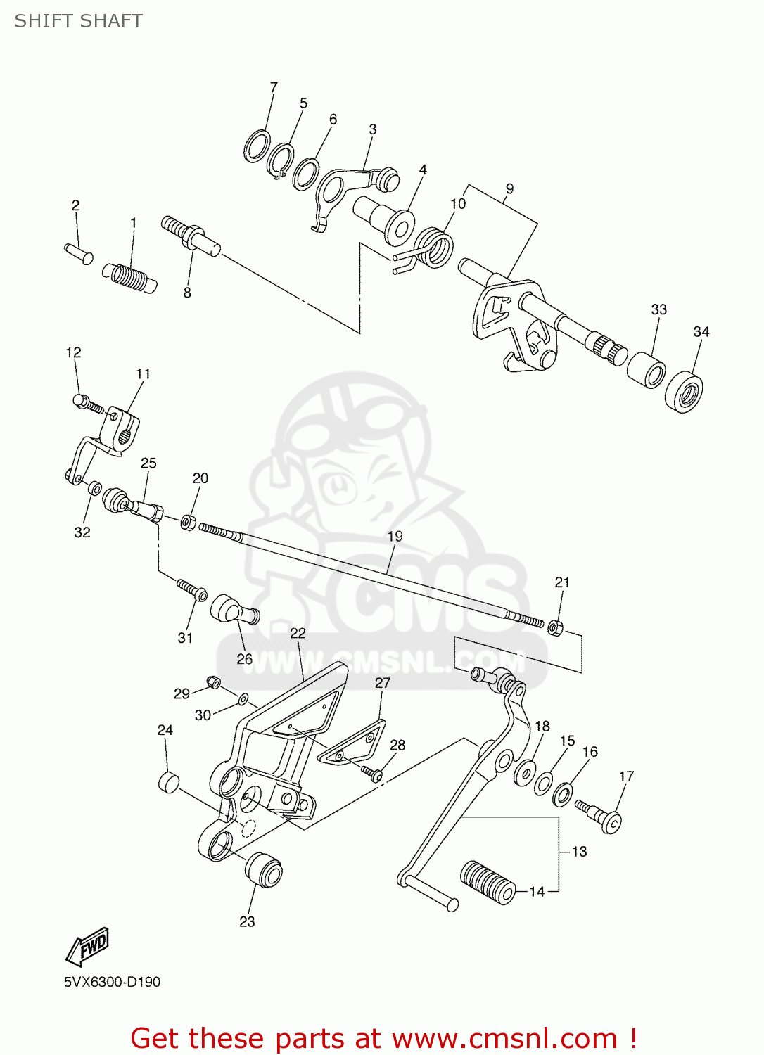 Yamaha FZ6-N 2006 1B37 GREECE 1E1B3-300E1 SHIFT SHAFT - buy original ...