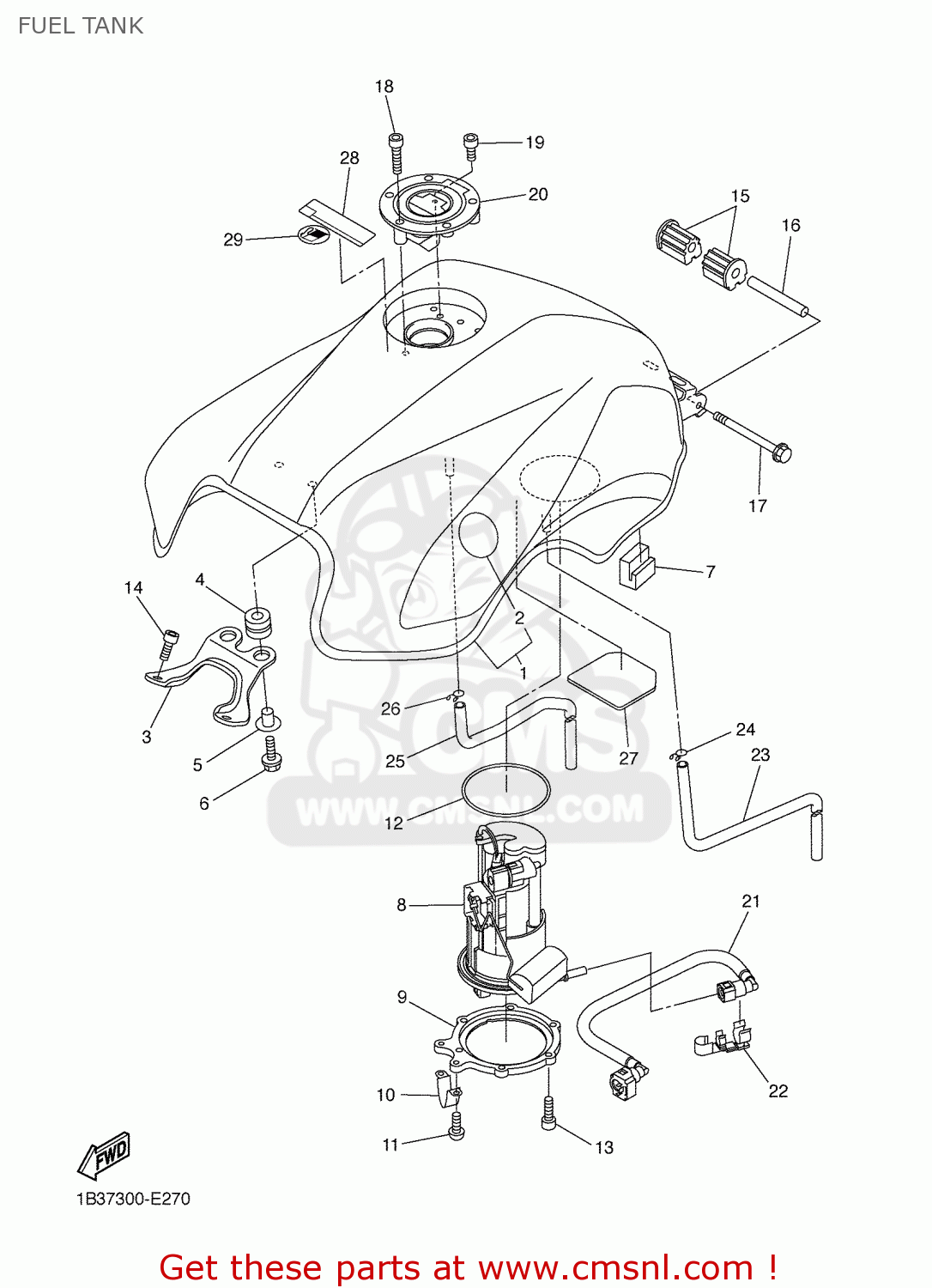 Yamaha FZ6N 2007 1B3D EUROPE 1F1B3300E1 FUEL TANK buy original FUEL