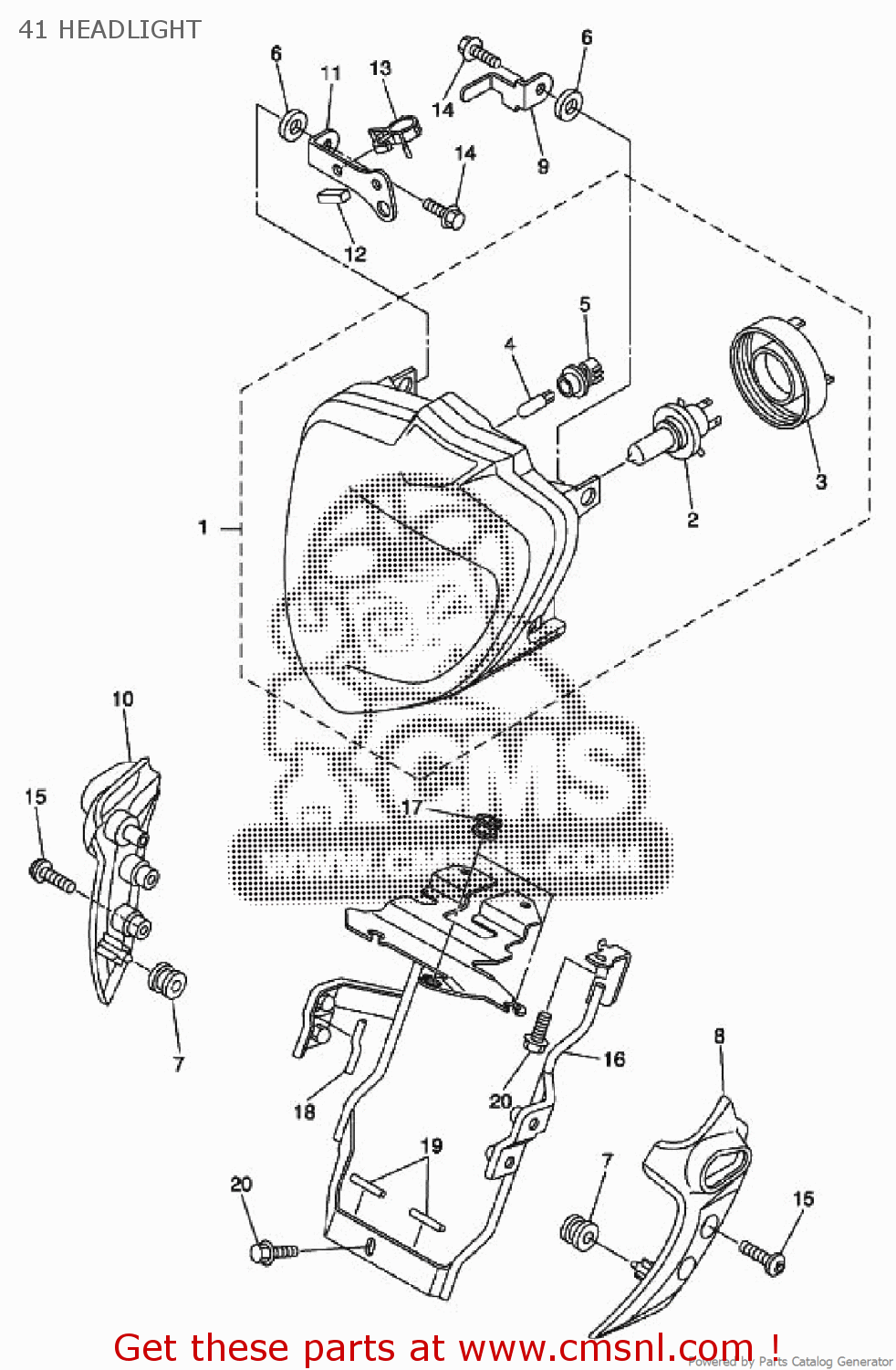Yamaha FZ6NAHG FZ6 2009 5S44 EUROPE 1H5S4300EA 41 HEADLIGHT buy original 41 HEADLIGHT spares