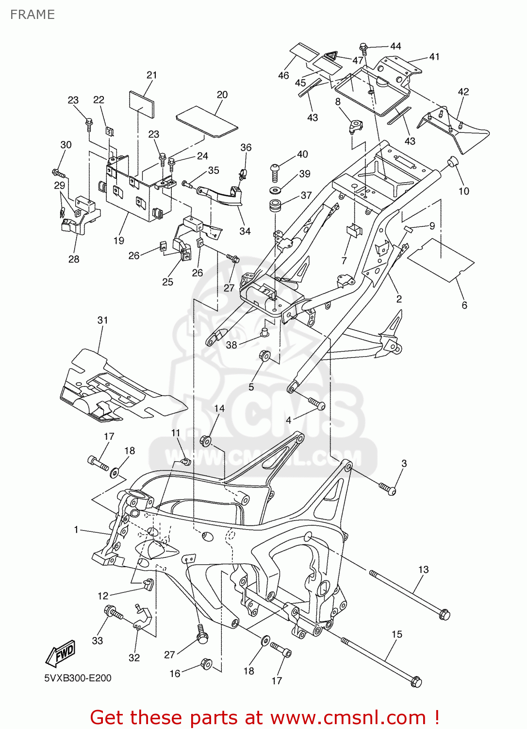 Yamaha FZ6-S 2006 5VXB EUROPE 1E5VX-332G1 FRAME - buy original FRAME ...