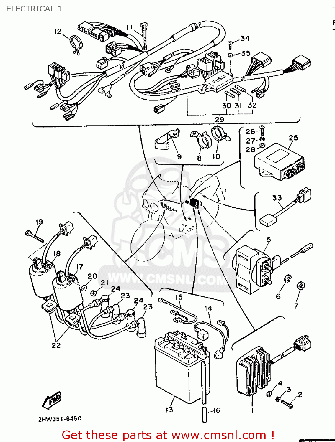 Yamaha FZ600 1986 2HW EUROPE 262HW-300E1 ELECTRICAL 1 - buy original ...