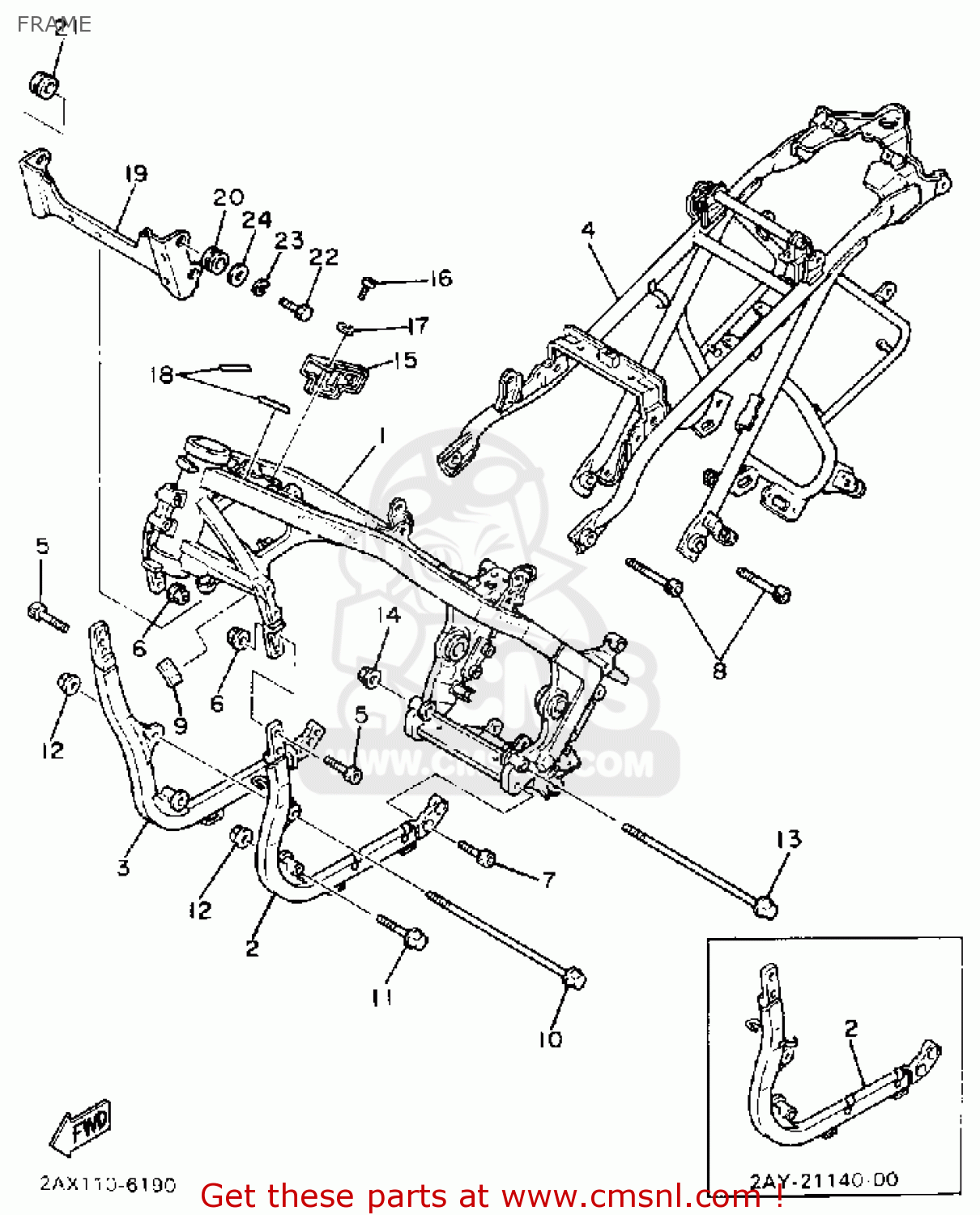 Yamaha Fz600 1986 Fazer Usa Frame Buy Original Frame Spares Online 3079