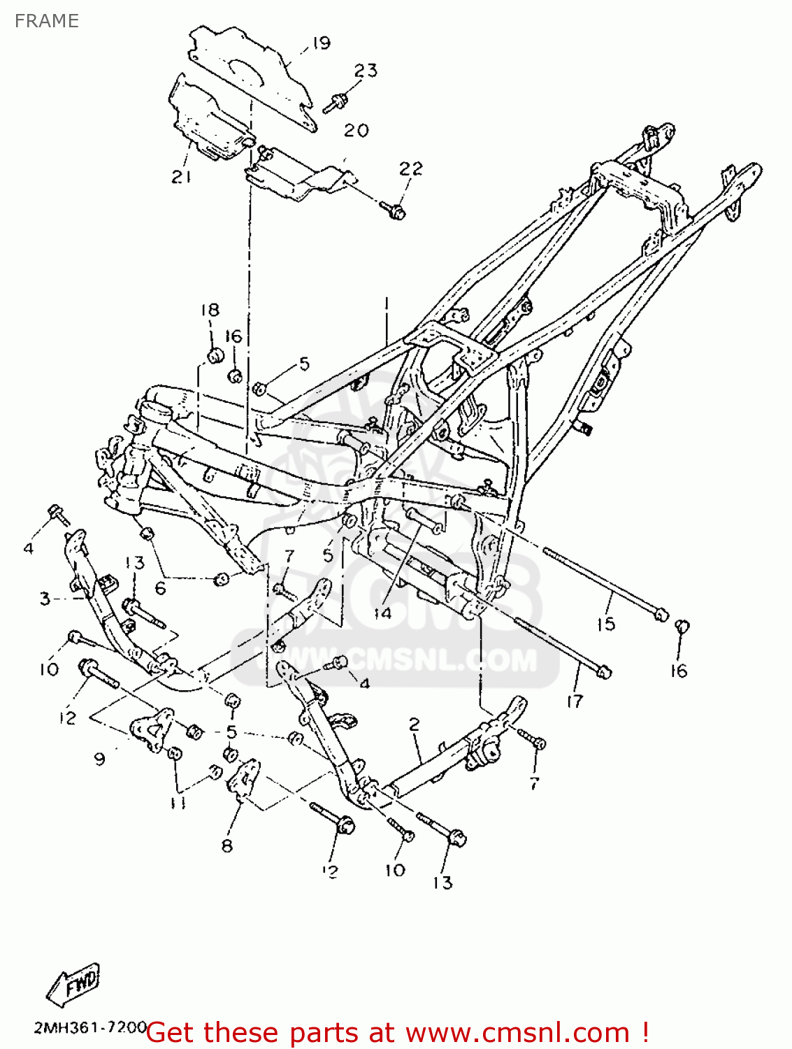 Yamaha FZ750 1988 3DX1 EUROPE 283DX-300E1 FRAME - buy original FRAME ...