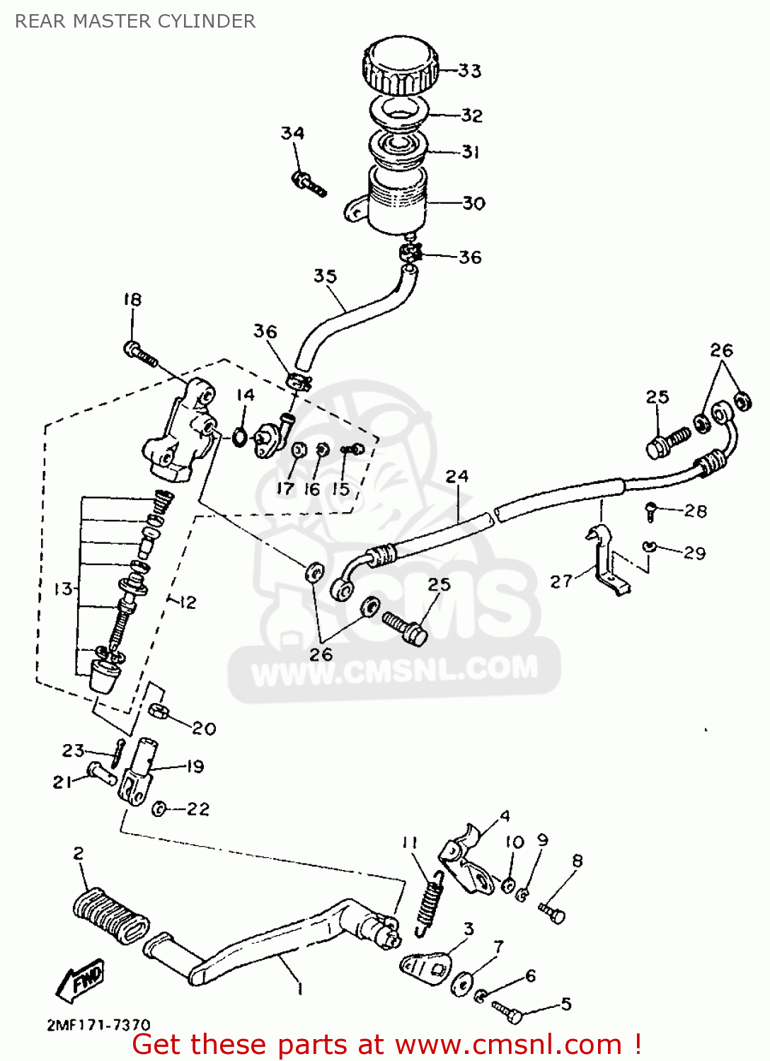 Yamaha FZ750 1990 3KU2 EUROPE 203KS-300E1 REAR MASTER CYLINDER - buy ...