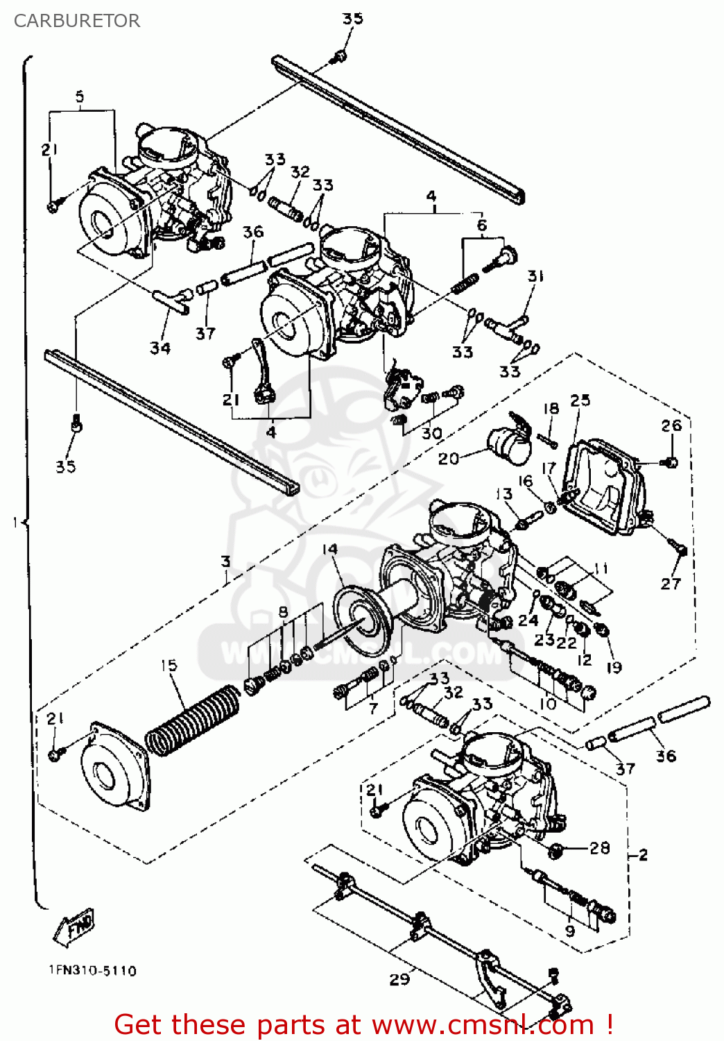 Yamaha FZ750 1985 FZ750N Parts List Manual Microfiche n74 