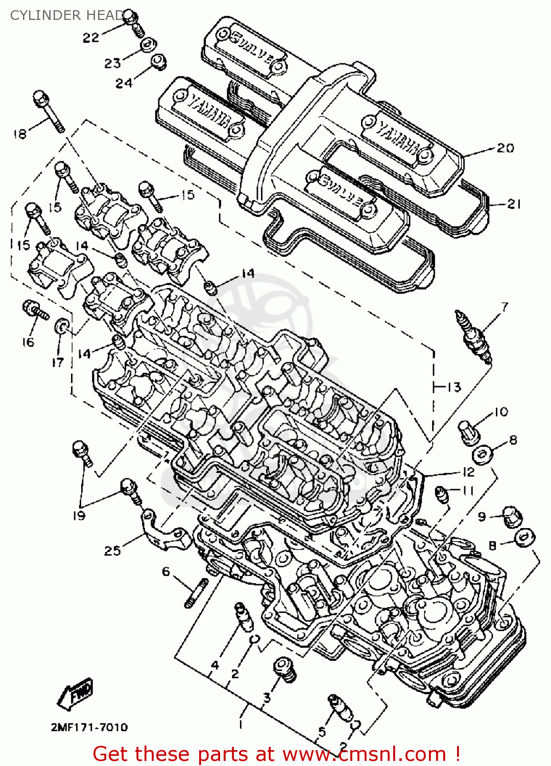 Yamaha FZ750 GENESIS 1988 (J) USA CYLINDER HEAD buy original CYLINDER