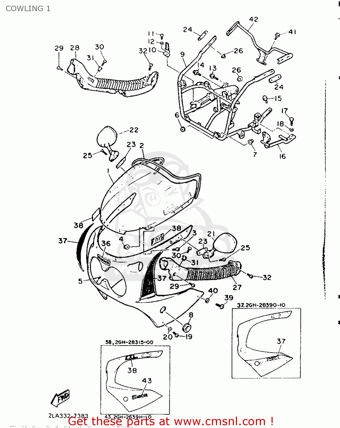 Yamaha FZR1000 1987 2GH EUROPE 272GH-300E2 COWLING 1 - buy original ...