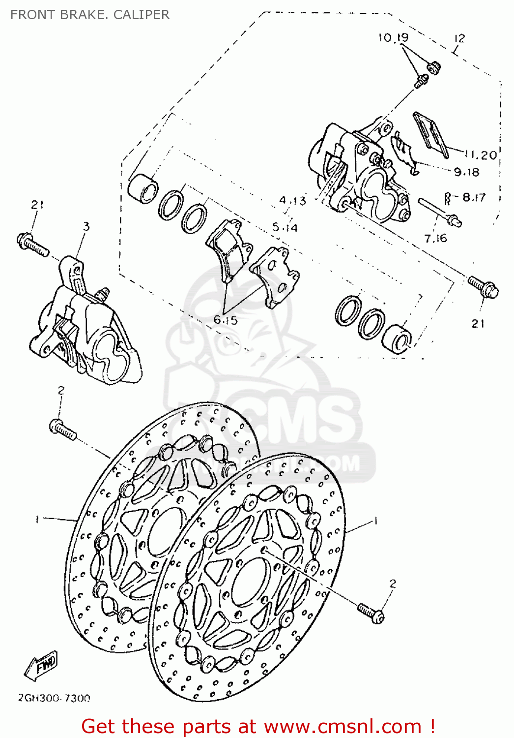 Yamaha FZR1000 1987 2GH EUROPE 272GH300E2 FRONT BRAKE. CALIPER buy