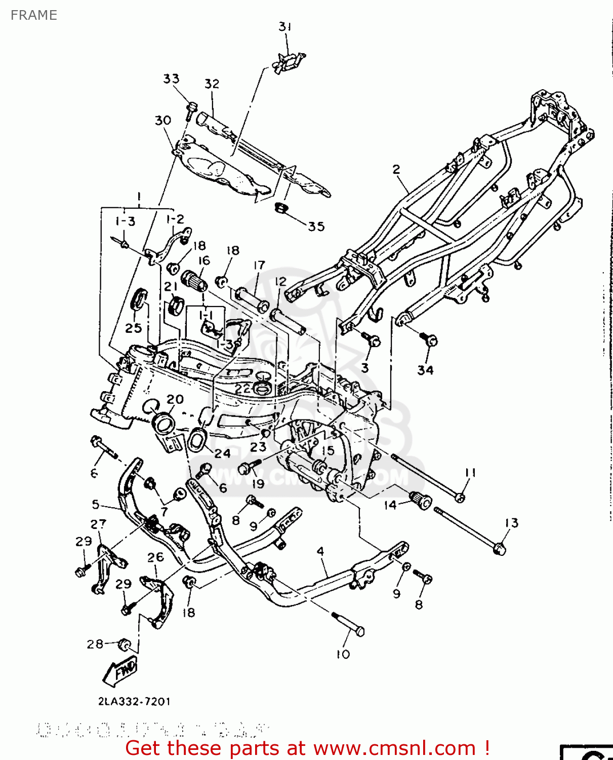 Yamaha FZR1000 1987 2LA GERMANY 272LA-332G3 FRAME - buy original FRAME ...