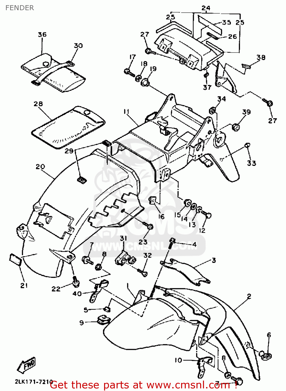 Yamaha FZR1000 1987 GENESIS USA FENDER - buy original FENDER spares online