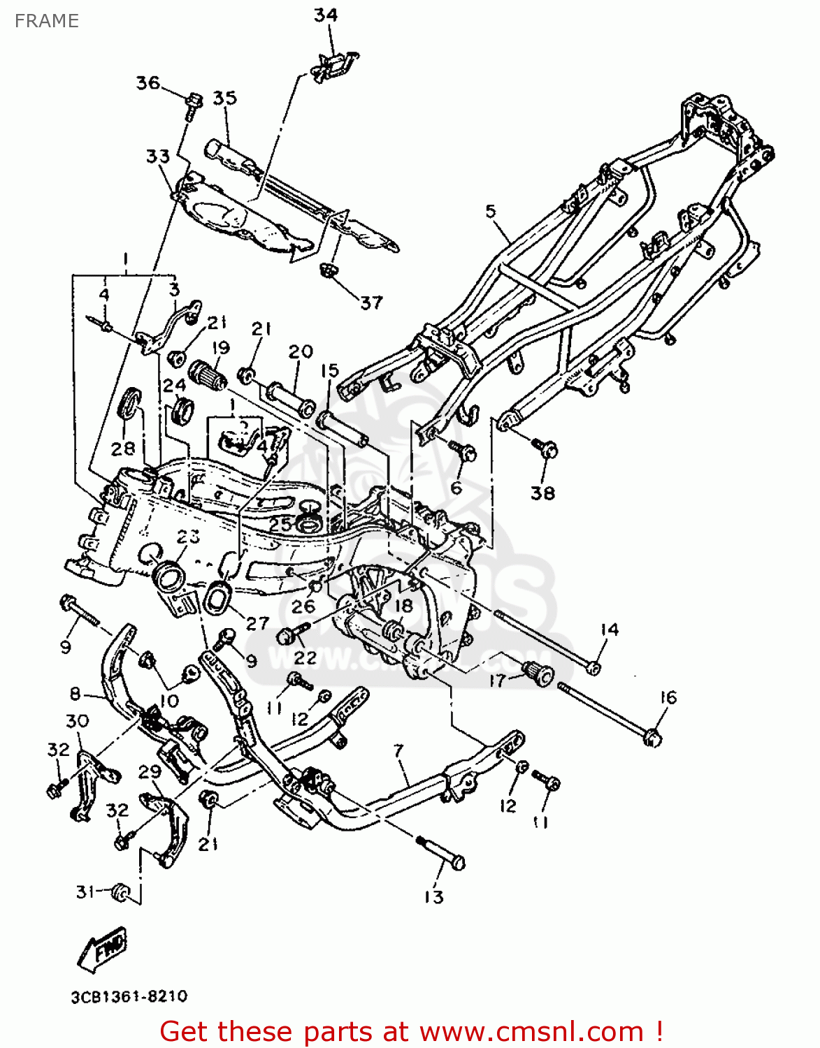 Yamaha FZR1000 1988 3CB1 SWITZERLAND 283CB-361E1 FRAME - buy original ...