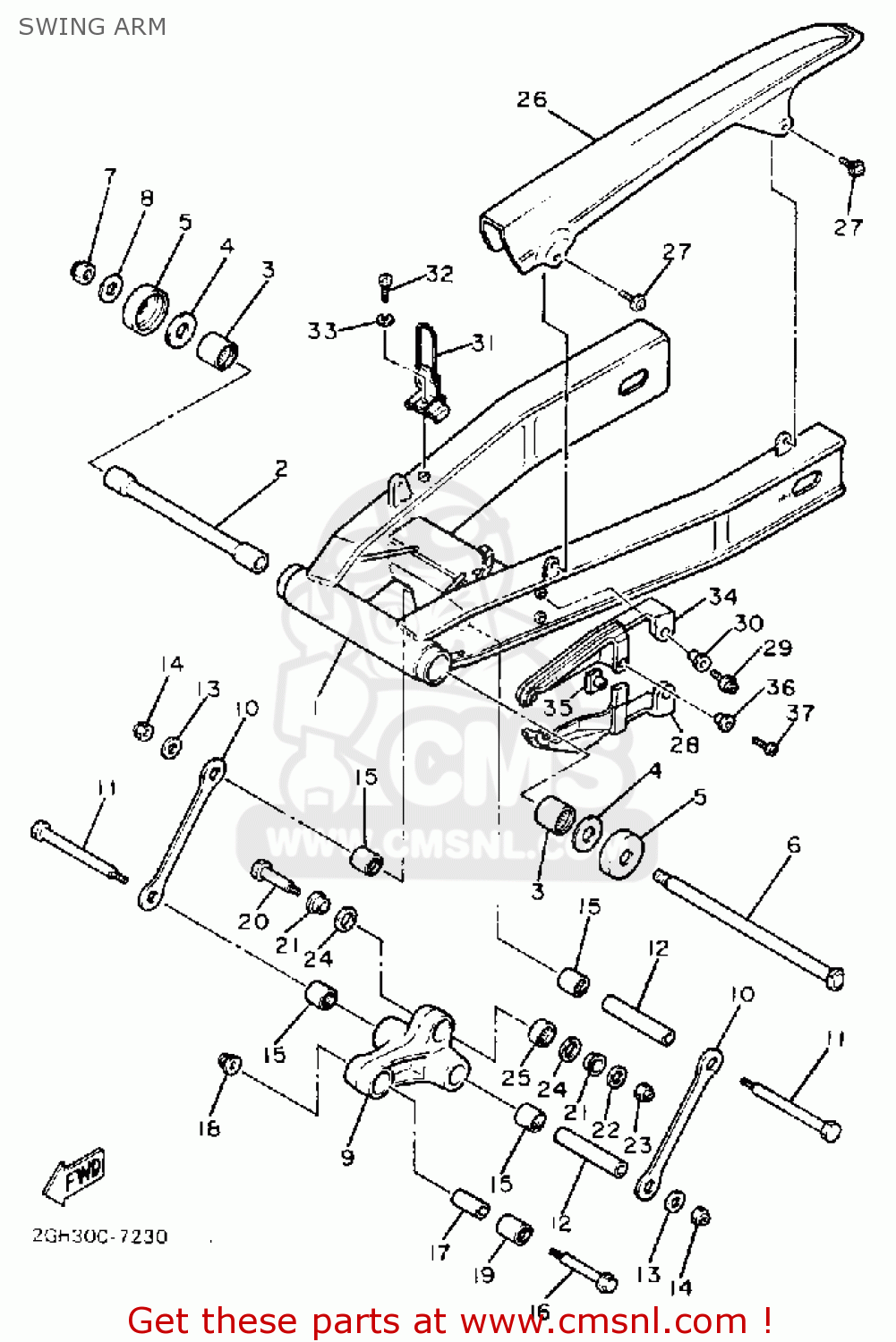 Yamaha FZR1000 1988 3DU GENESIS USA SWING ARM - buy original SWING ARM ...