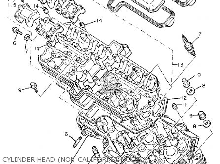CYLINDER HEAD (NON-CALIFORNIA MODEL) - FZR1000 1988 3DU GENESIS USA