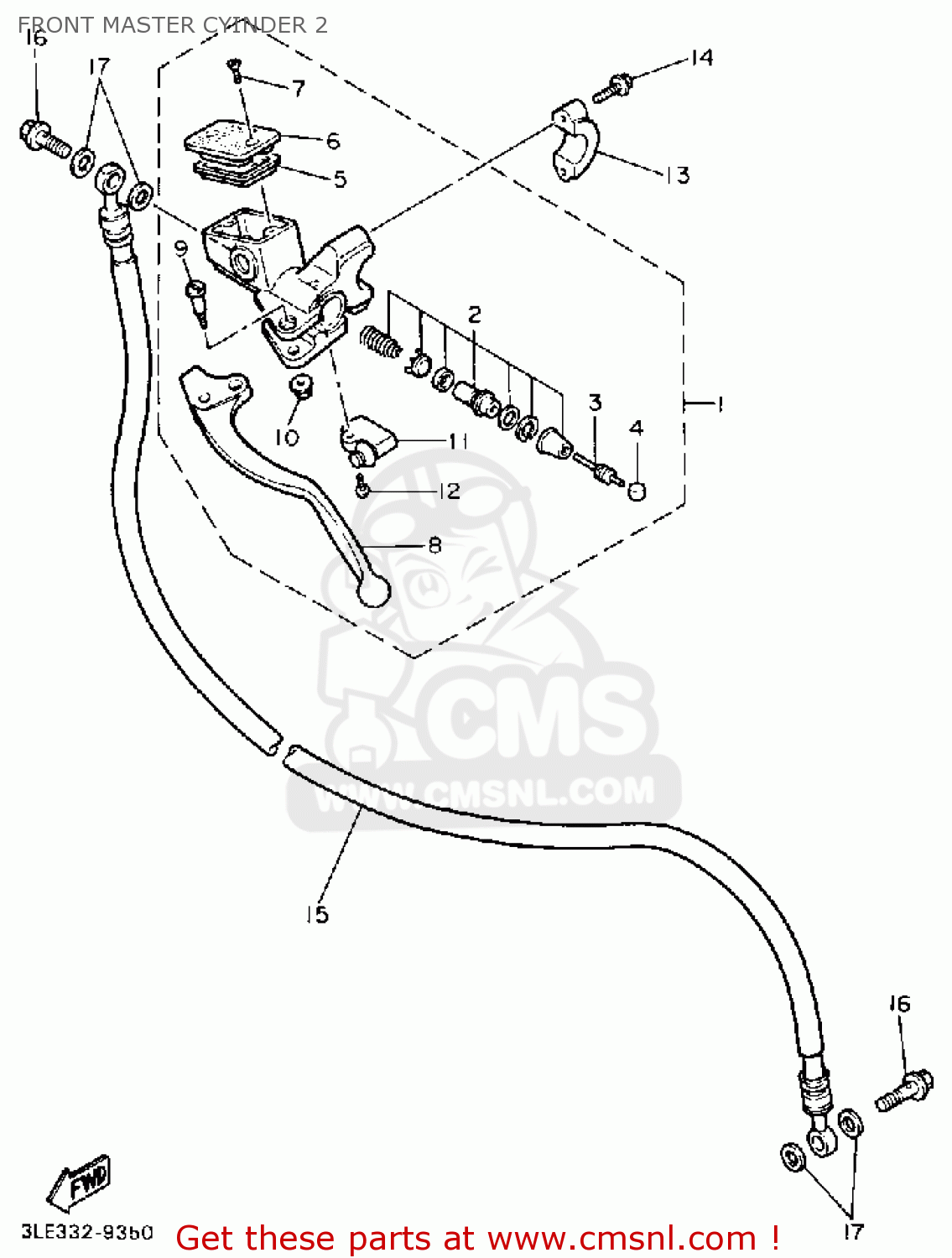 Yamaha FZR1000 1989 (K) USA FRONT MASTER CYINDER 2 - buy original FRONT ...