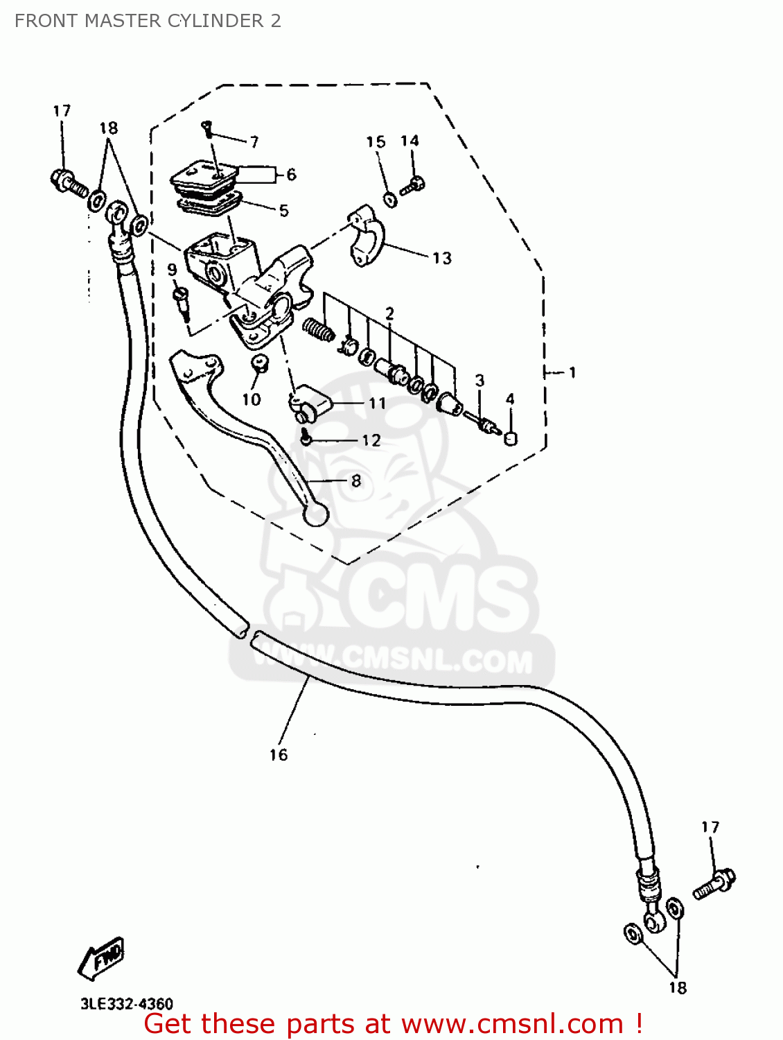 Yamaha FZR1000 1995 3GMH EUROPE 253GM-300E1 FRONT MASTER CYLINDER 2 ...