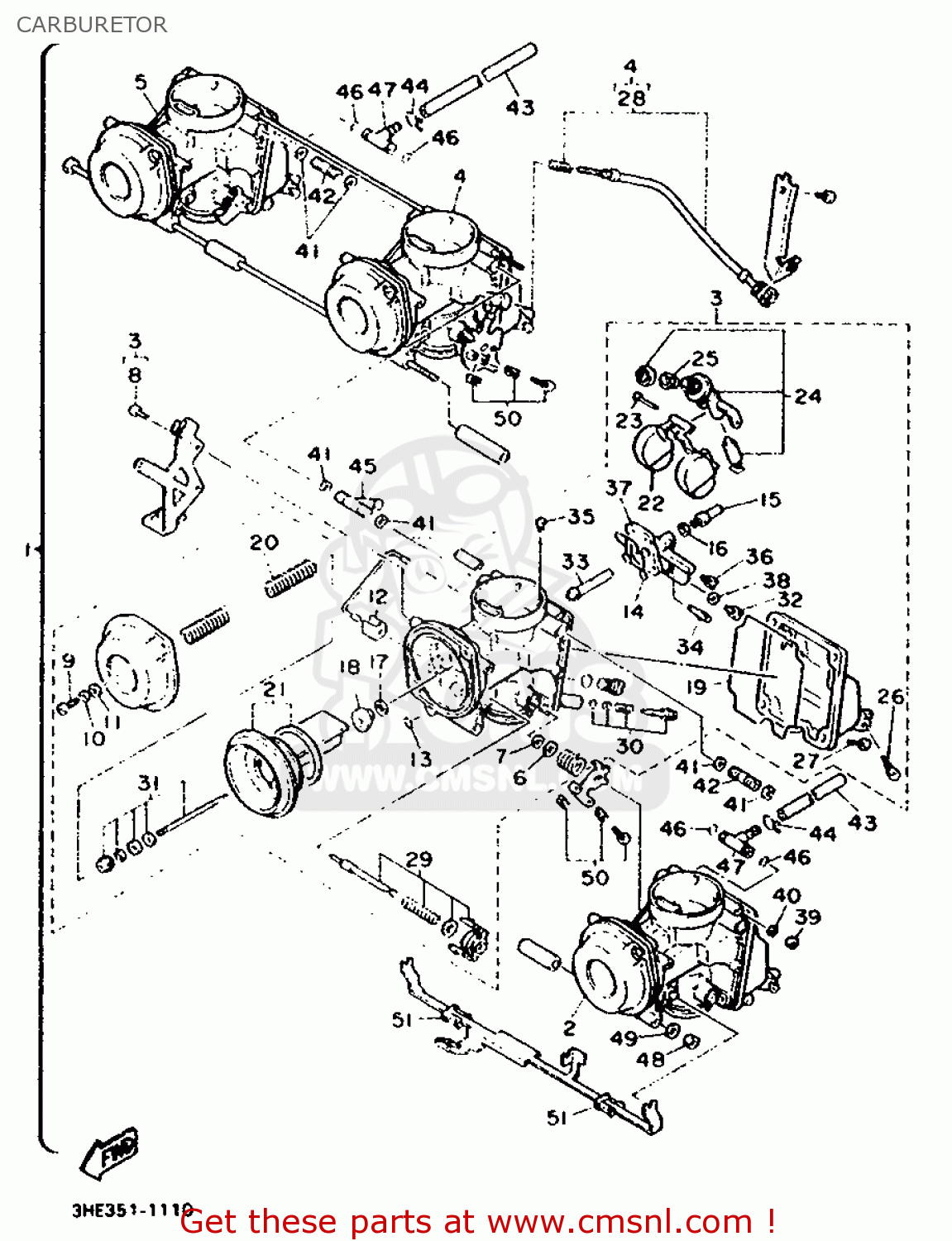 Yamaha FZR600 1992 3HEA EUROPE 223HE-300E1 CARBURETOR - buy original ...