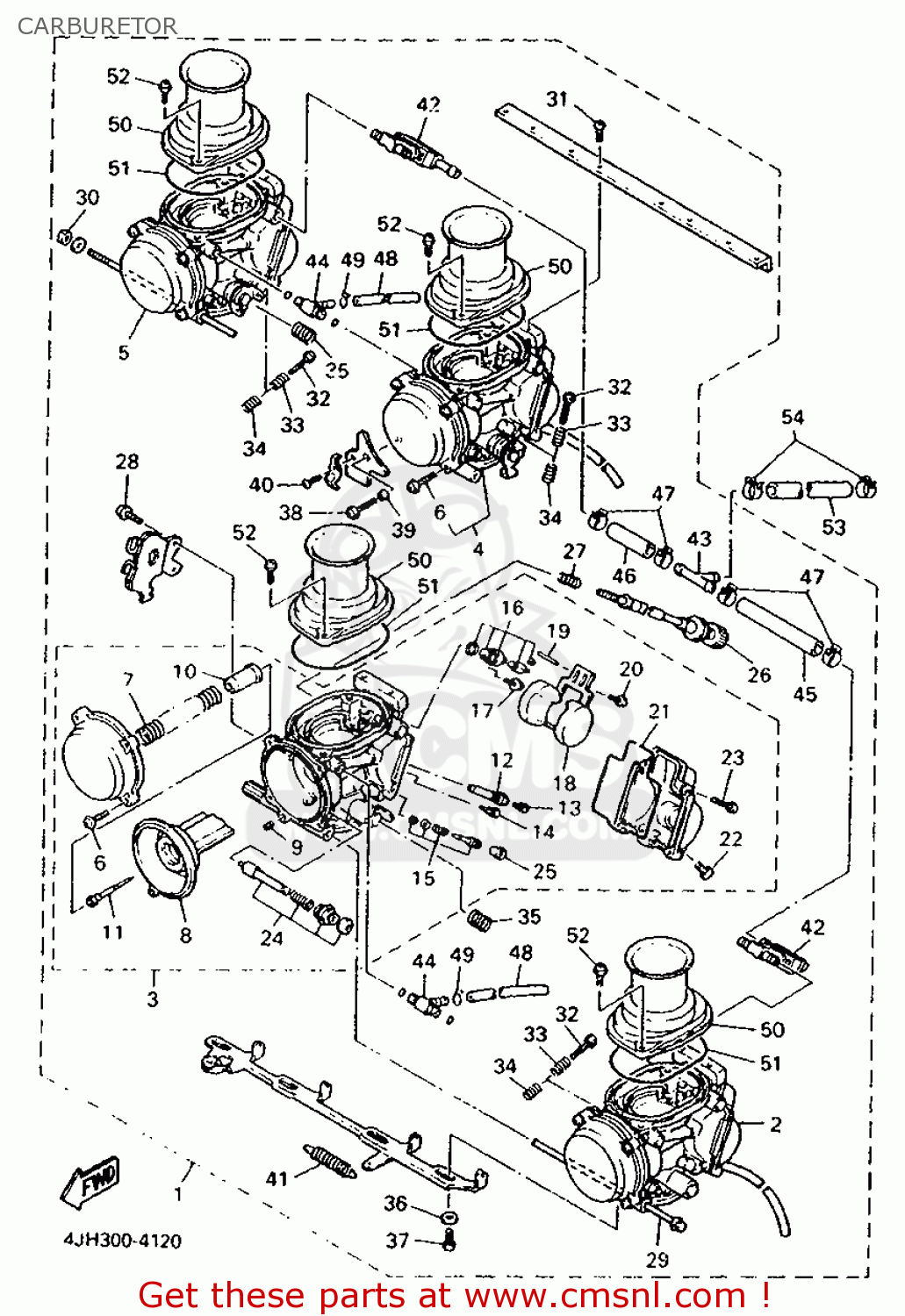 Yamaha FZR600R 1995 4JH4 EUROPE 254JH-300E2 CARBURETOR - buy original ...