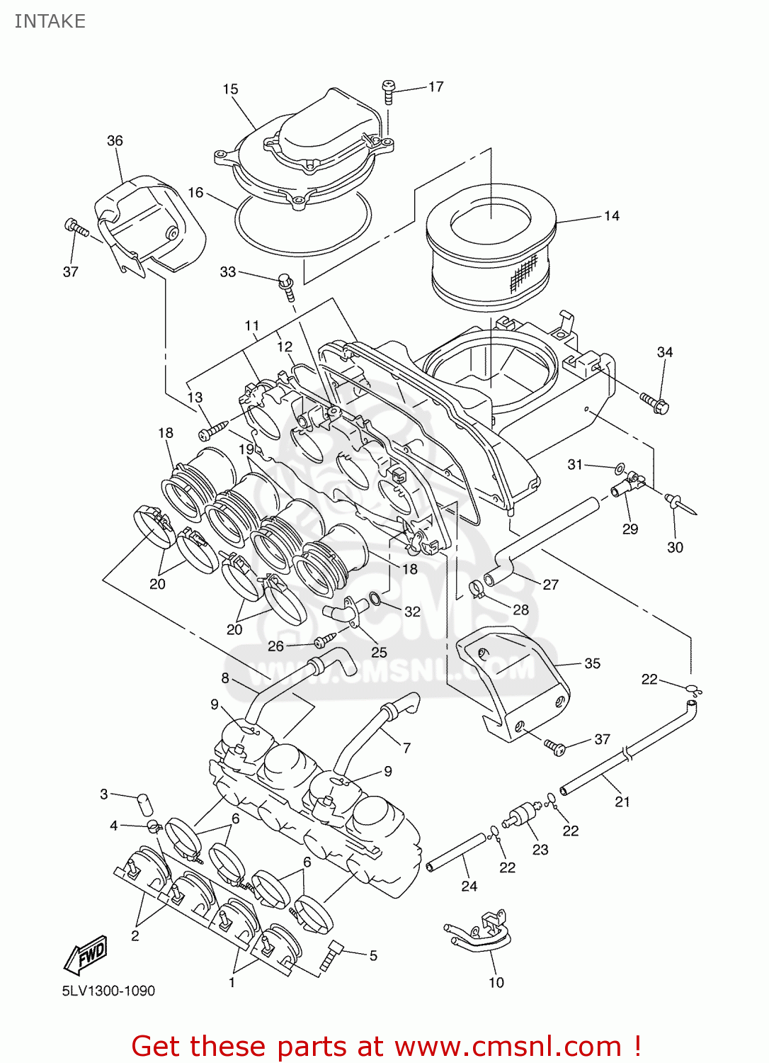 Yamaha FZS1000 2001 5LV1 ENGLAND 115LV-300E3 INTAKE - buy original ...