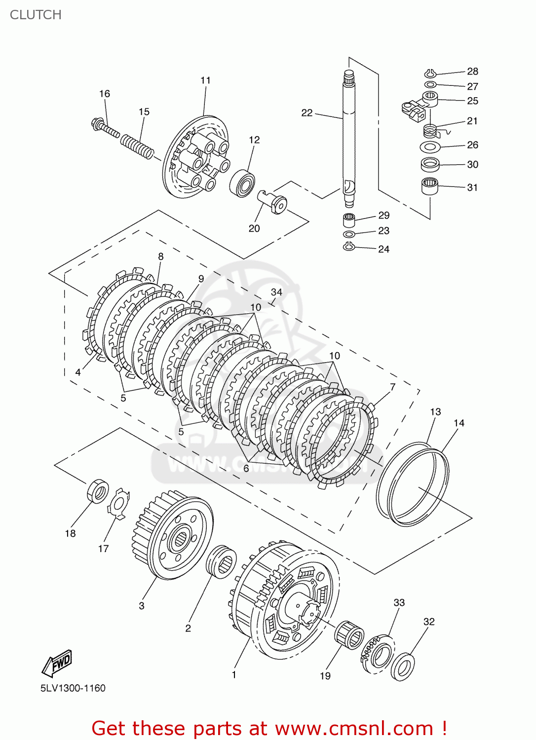 Yamaha FZS1000 2001 5LV1 GERMANY 115LV332G3 CLUTCH buy original