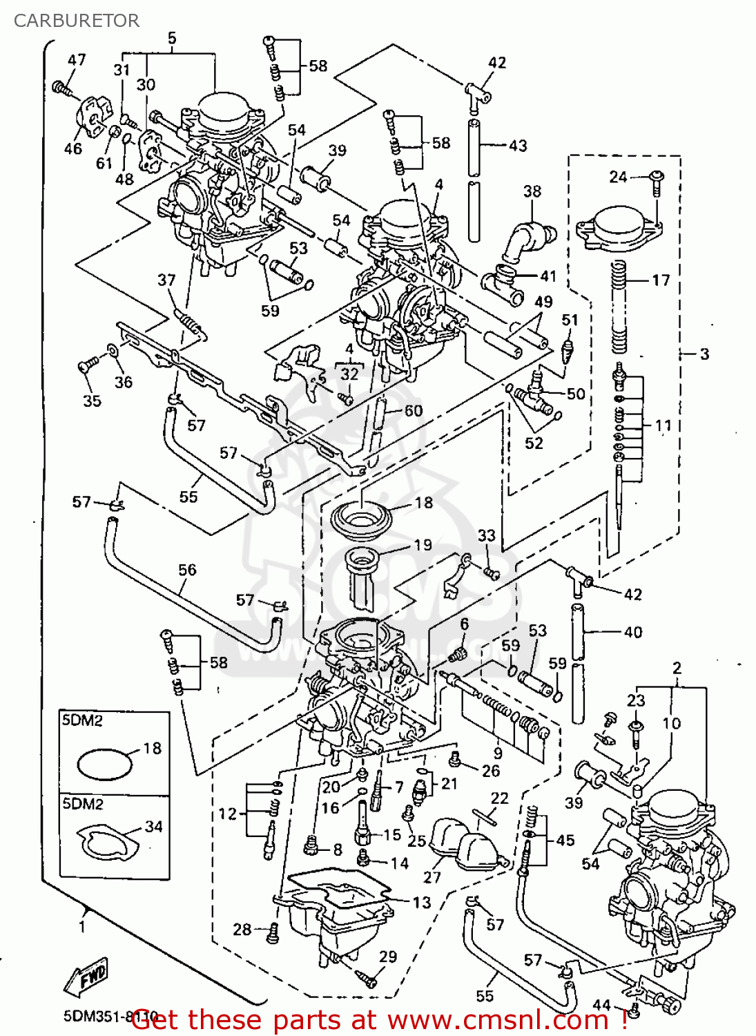 Yamaha FZS600 1999 5DM4 GERMANY 295DM-332G2 CARBURETOR - buy original ...