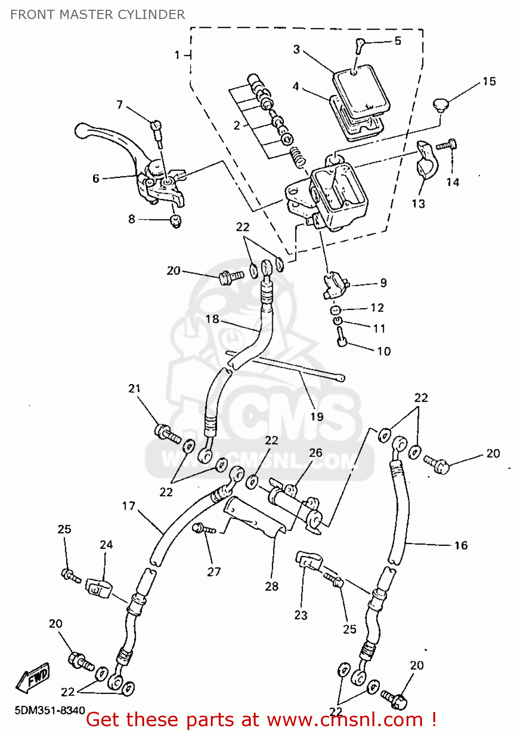 Yamaha FZS600 1999 5DM4 GERMANY 295DM-332G2 FRONT MASTER CYLINDER - buy ...