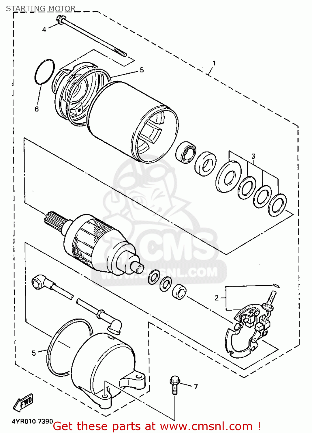 Yamaha FZS600 1999 5DM5 FRANCE 295DM-351F2 STARTING MOTOR - buy ...