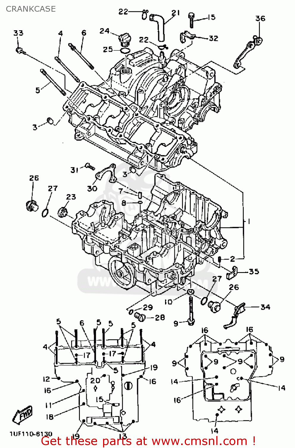 Yamaha FZX700 1986 FAZER USA CRANKCASE - buy original CRANKCASE spares ...