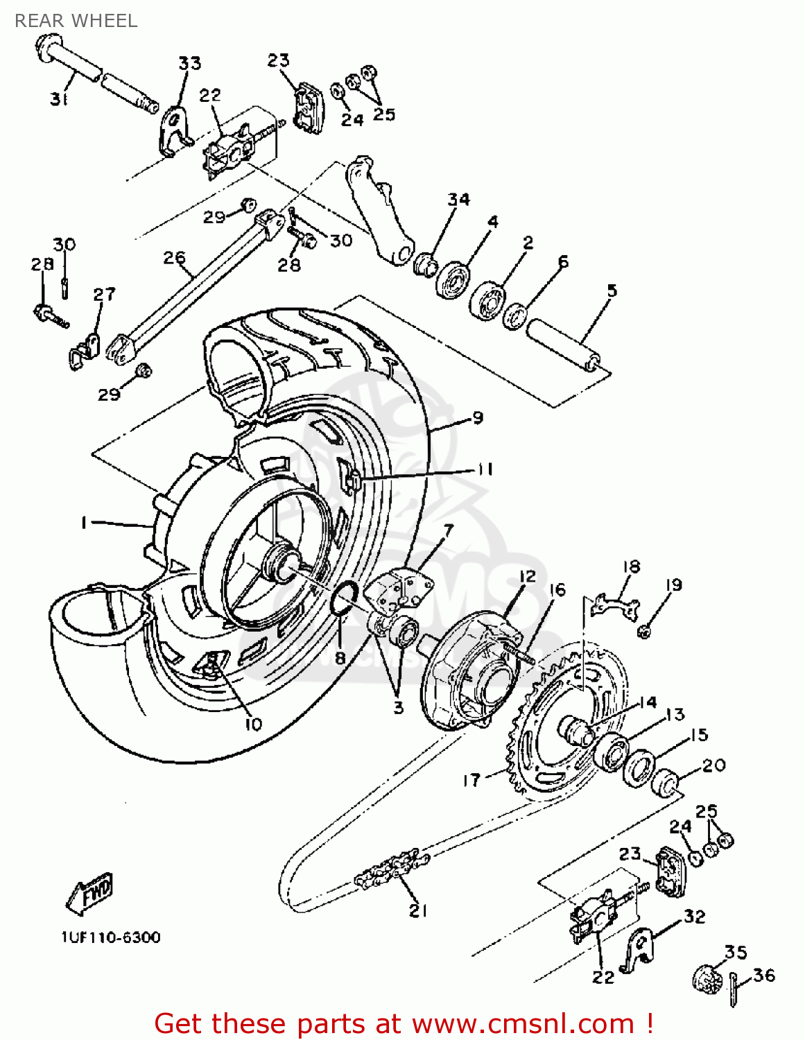 Yamaha FZX700 1986 FAZER USA REAR WHEEL - buy original REAR WHEEL ...