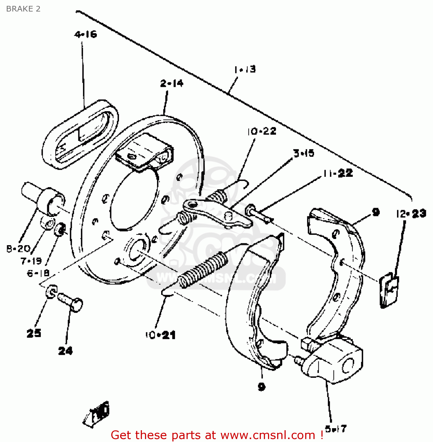 Yamaha G1A G1A1 GOLF CAR 19791980 BRAKE 2 buy original BRAKE 2