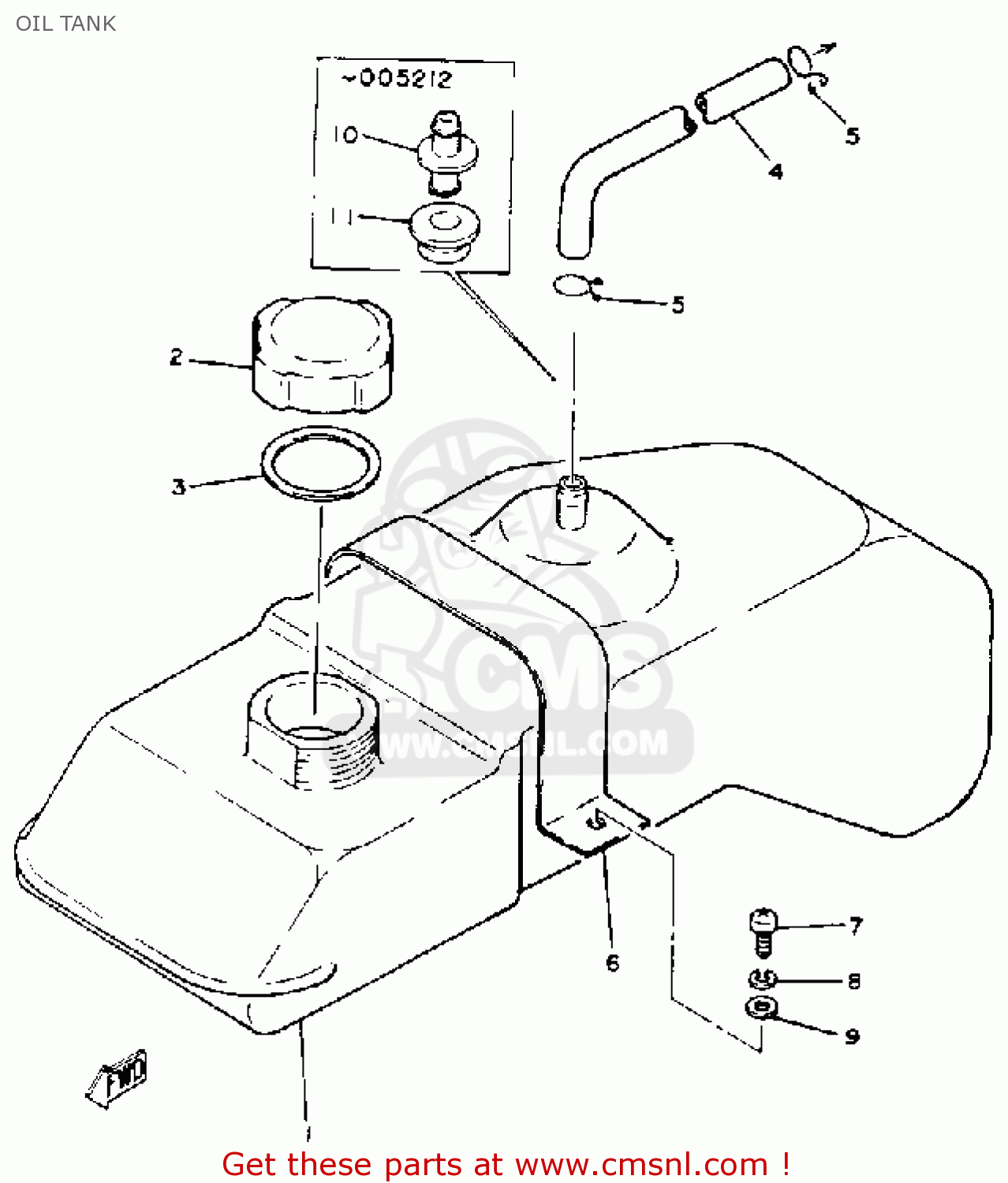 Yamaha G1a G1a1 Golf Car 19791980 Oil Tank schematic partsfiche