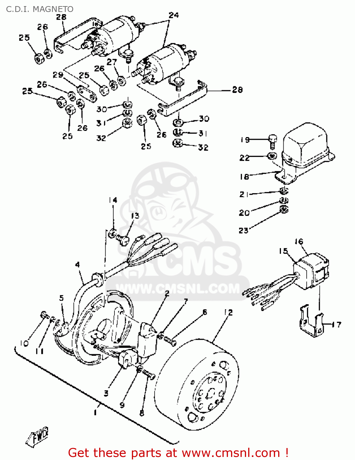 Yamaha G1-A3 GOLF CAR 1982 C.D.I. MAGNETO - buy original C ... g22 golf cart wiring diagram 
