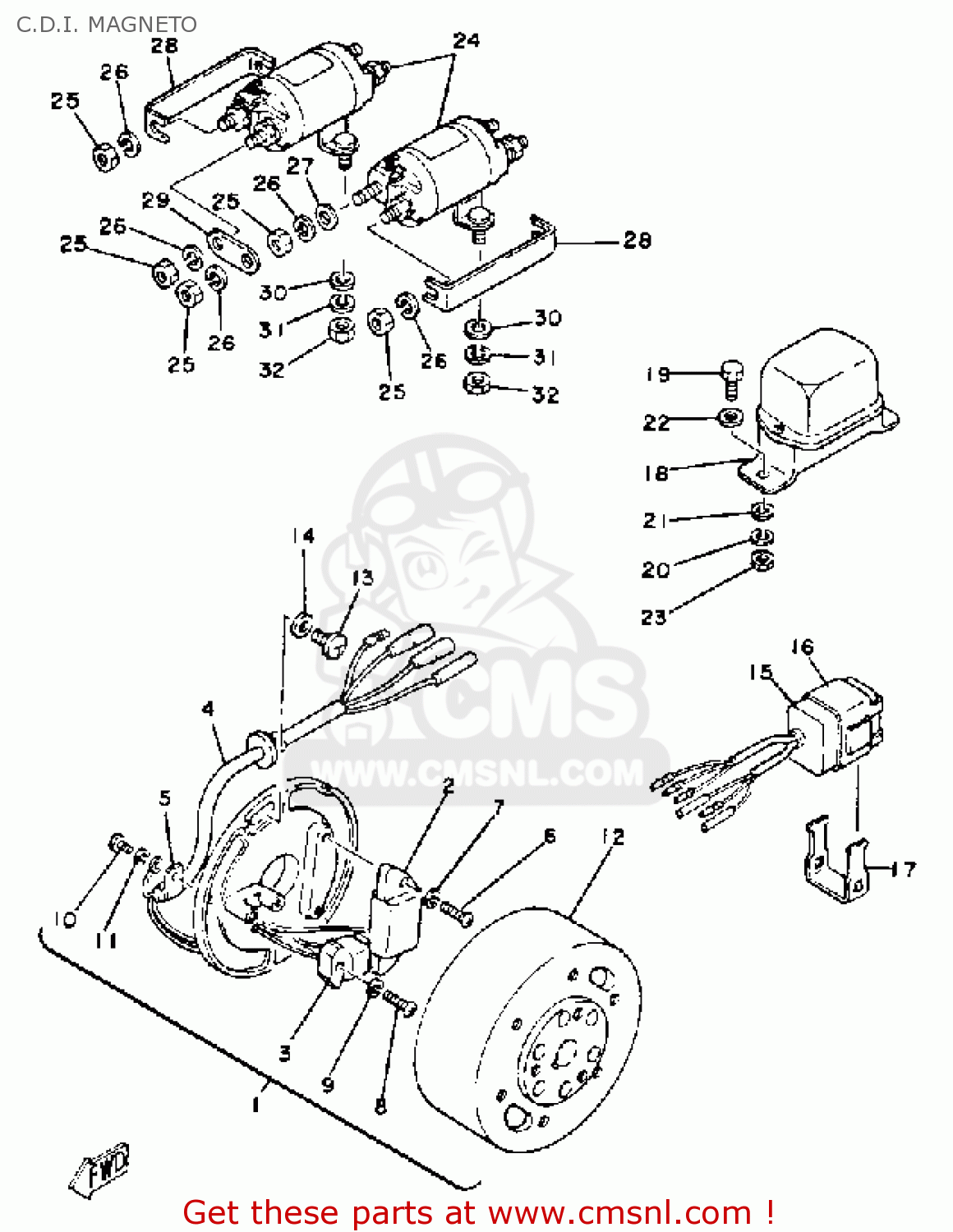 Yamaha G1-A3 GOLF CAR 1982 C.D.I. MAGNETO - buy original C ... columbia golf cart wiring diagram 