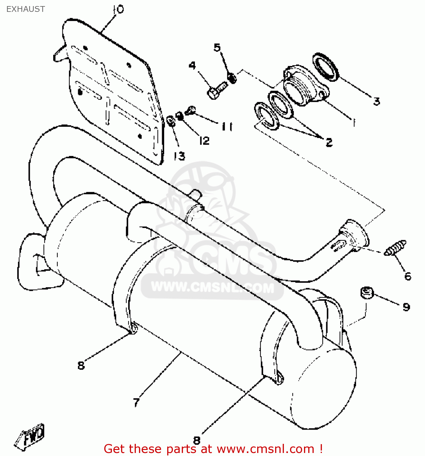 Yamaha G1A3 GOLF CAR 1982 EXHAUST buy original EXHAUST spares online
