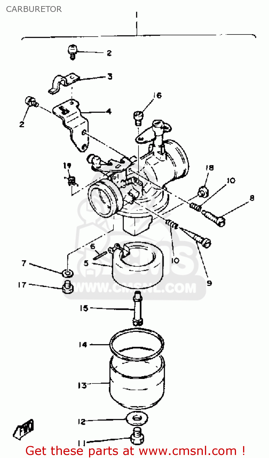 Yamaha G1-a/g1-a1 1979-1980 Carburetor - schematic partsfiche ez go workhorse wiring diagram 