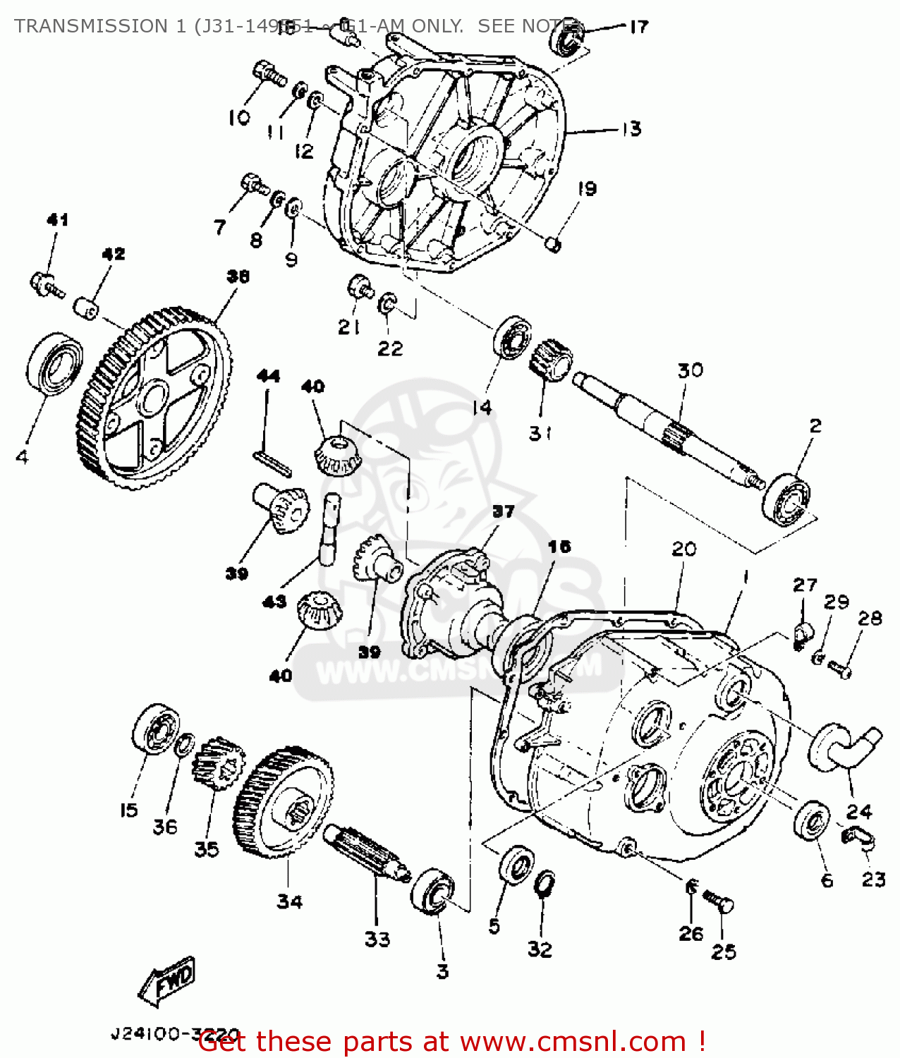 Yamaha G1-AM GOLF CAR 1985-1986 TRANSMISSION 1 (J31-149551 ~ G1-AM ONLY ...