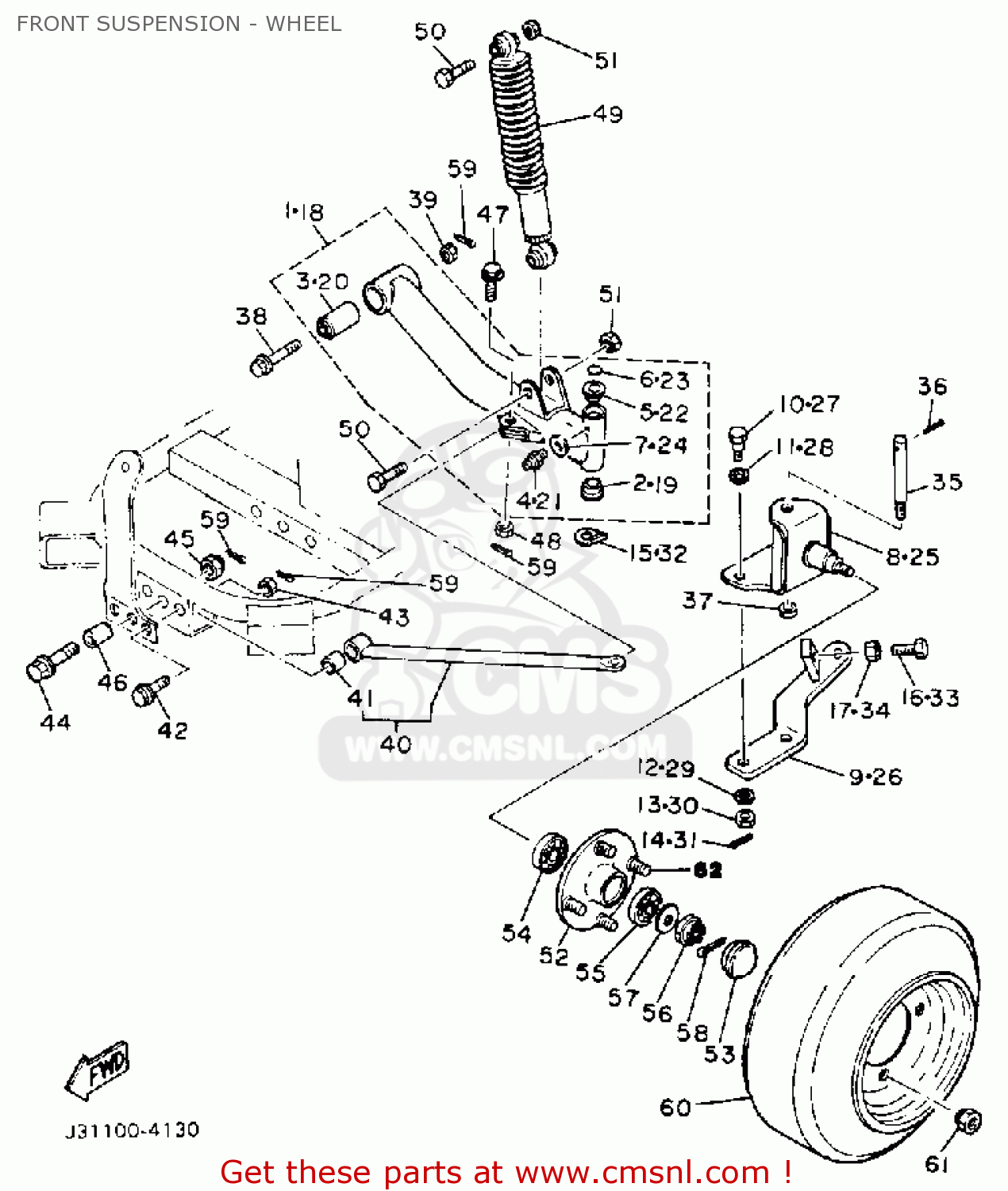 Yamaha G1AM5 GOLF CAR 19851986 FRONT SUSPENSION WHEEL buy