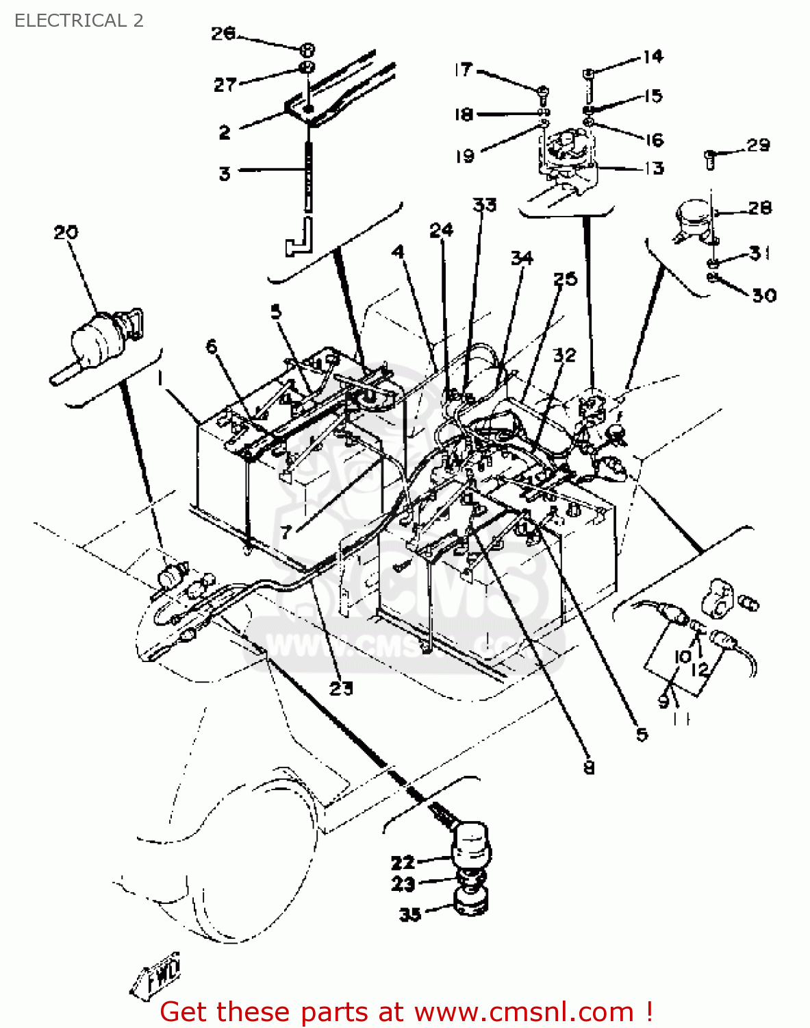 Yamaha G1-e2 Golf Car 1981 Electrical 2 - schematic partsfiche