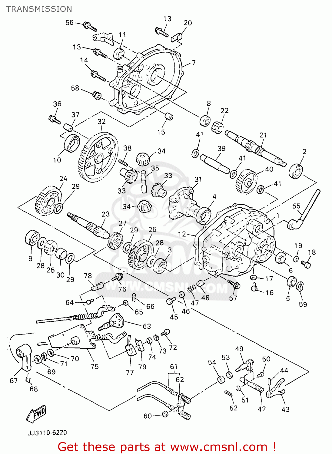 Yamaha G11-AP 1996 TRANSMISSION - buy original TRANSMISSION spares online