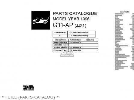 Yamaha G11-AP 1996 parts lists and schematics