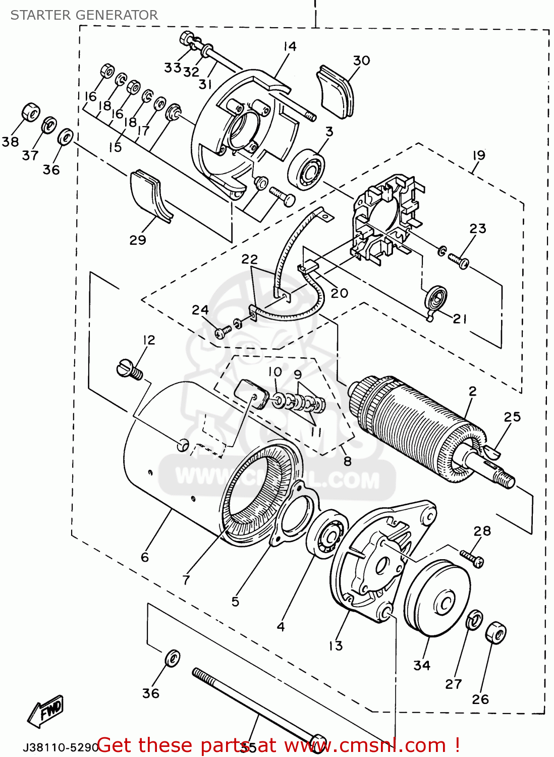 Yamaha G14-AM 1995 STARTER GENERATOR - buy original STARTER GENERATOR