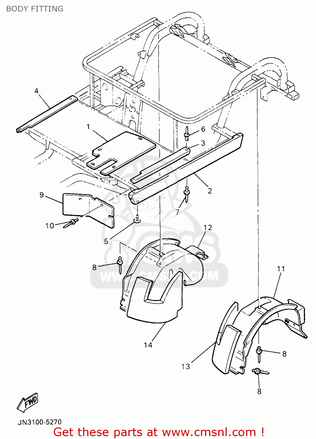 Yamaha G14AP 1996 BODY FITTING buy original BODY FITTING spares online