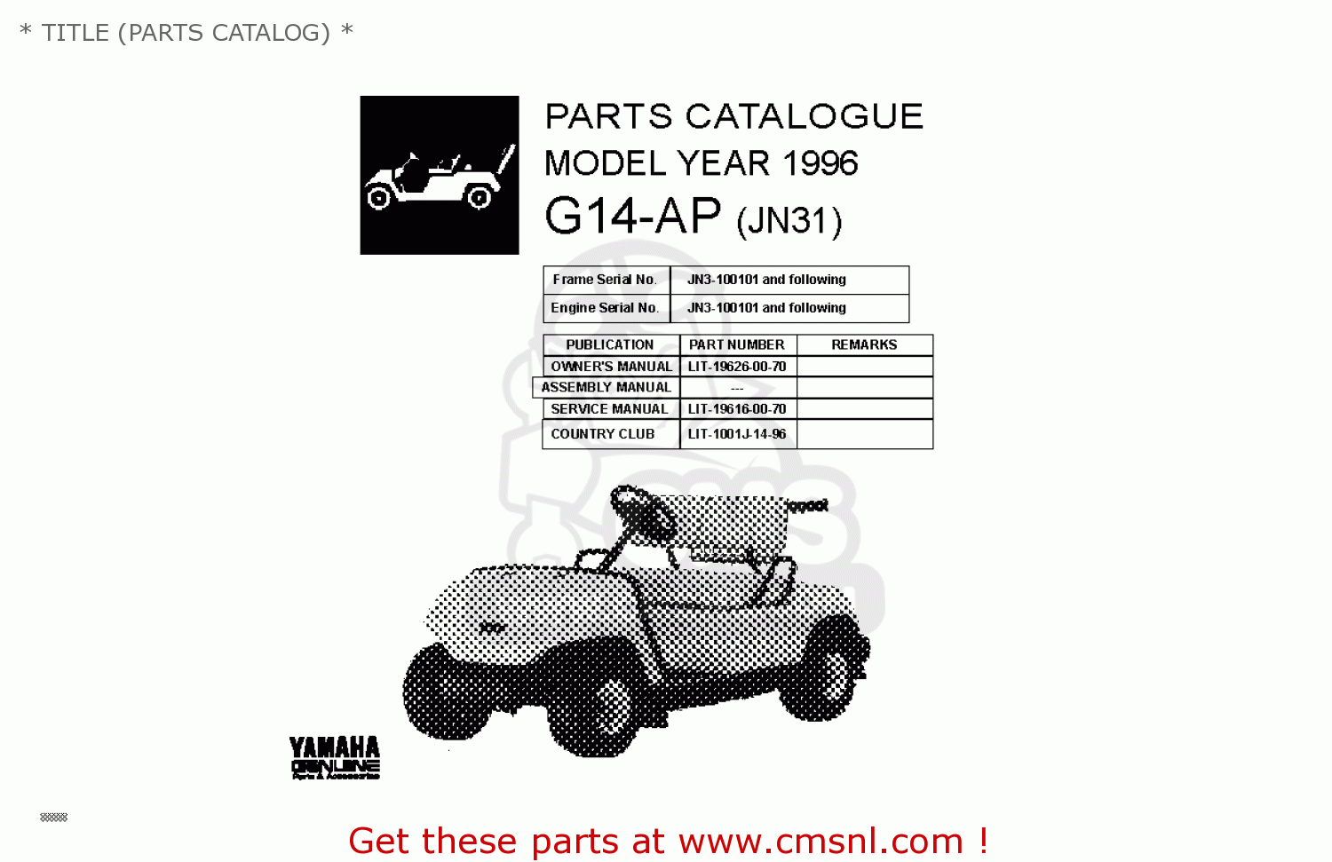 Yamaha G14AP 1996 * TITLE (PARTS CATALOG) * buy original * TITLE