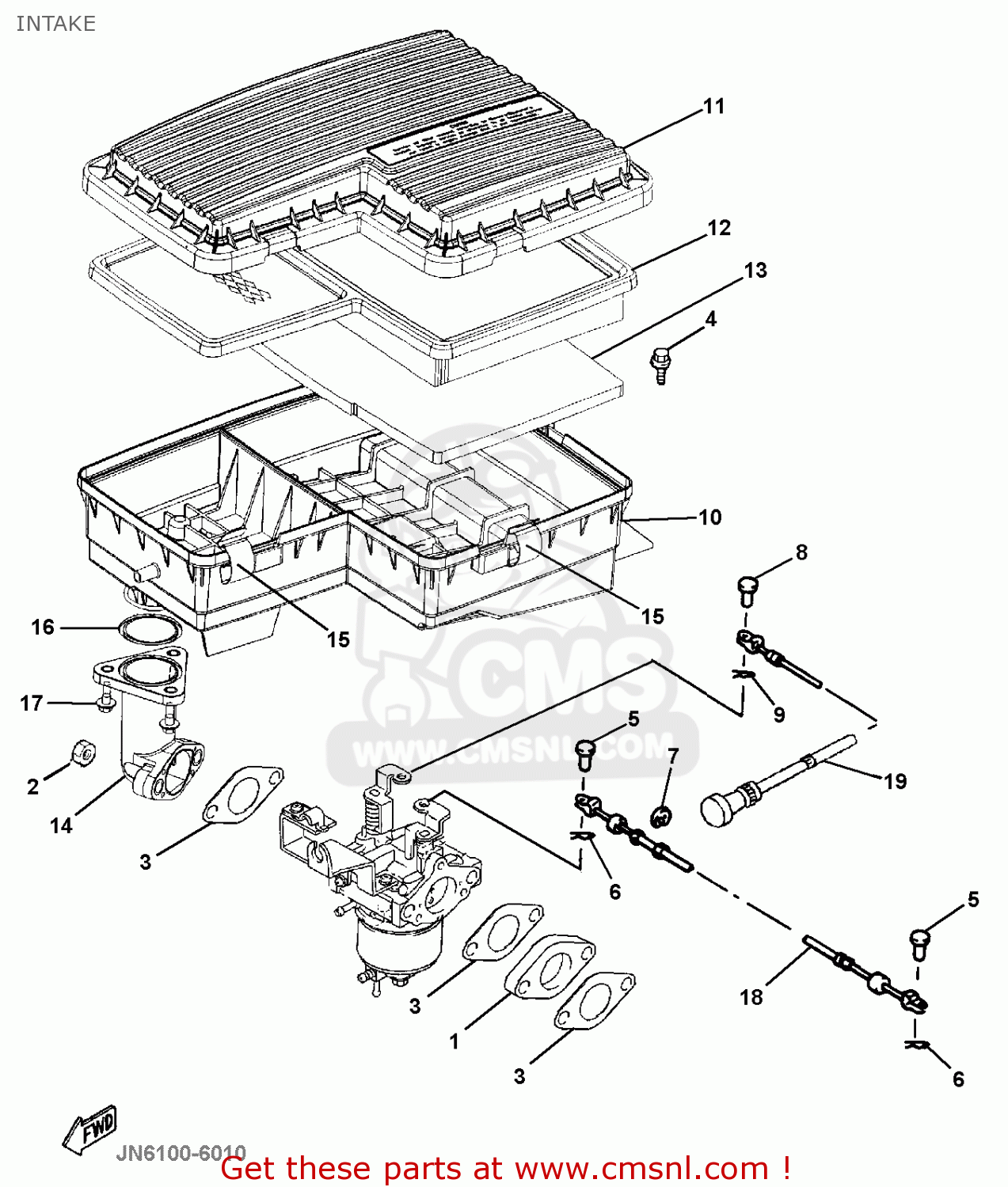 Yamaha G16-ap/ar 1996/1997 Intake - schematic partsfiche