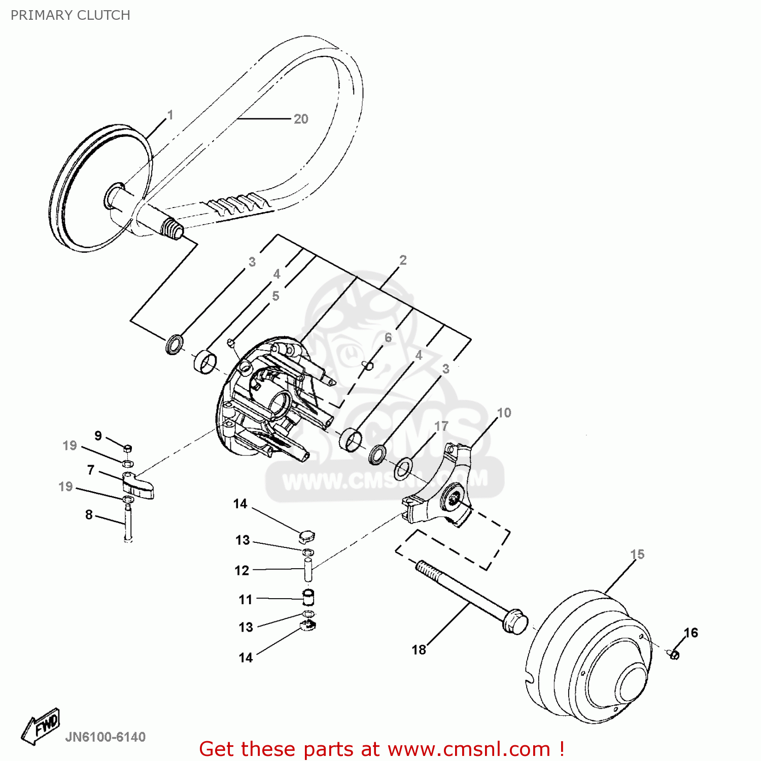 Yamaha G16-ap/ar 1996/1997 Primary Clutch - schematic ... yamaha g16a golf cart wiring diagram 